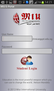 MIU Student Portal banner