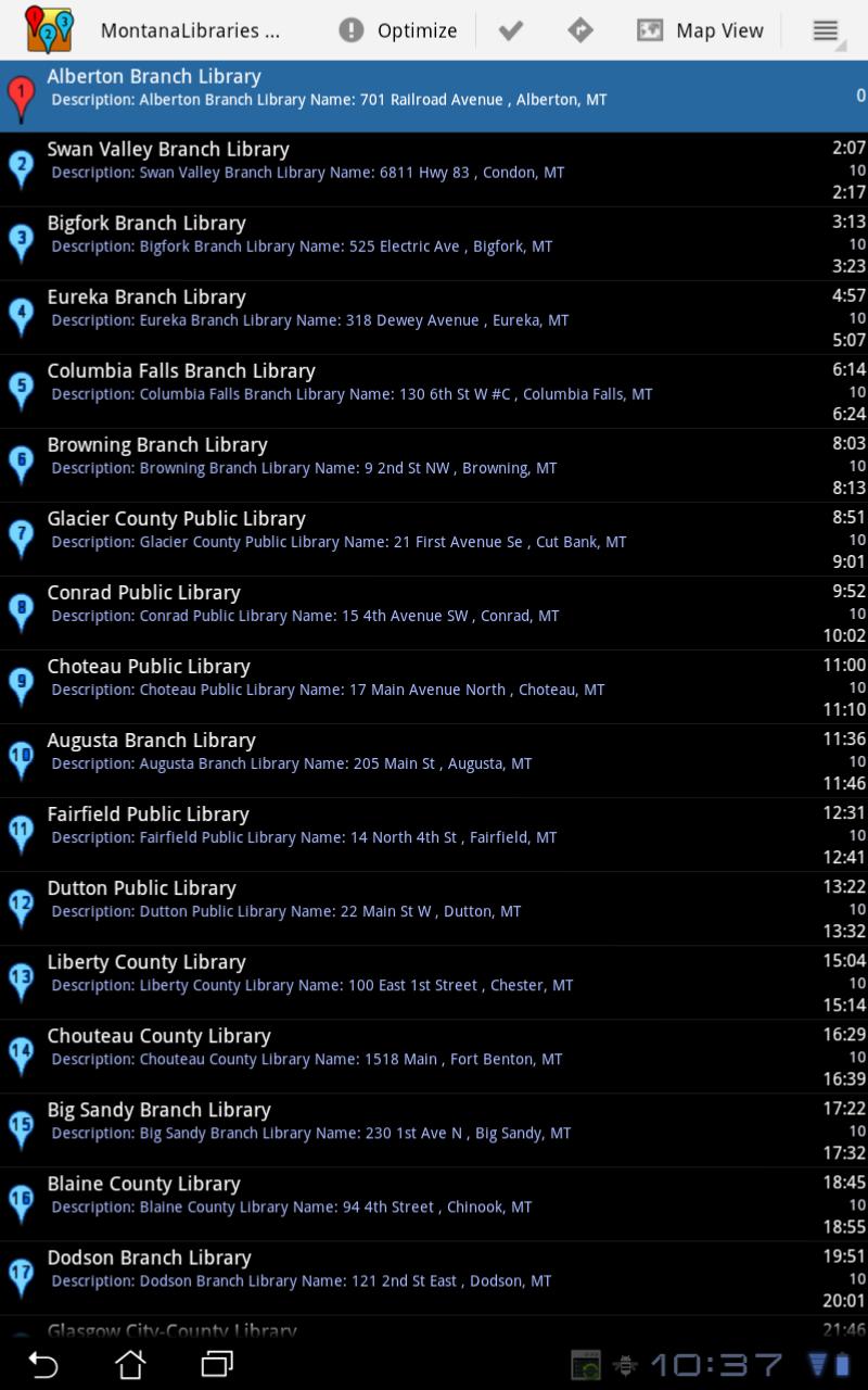 BestRoute Pro Route Planner Screen 2
