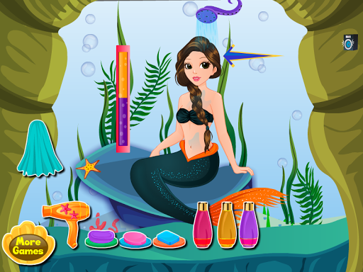 mermaid bathing girls games