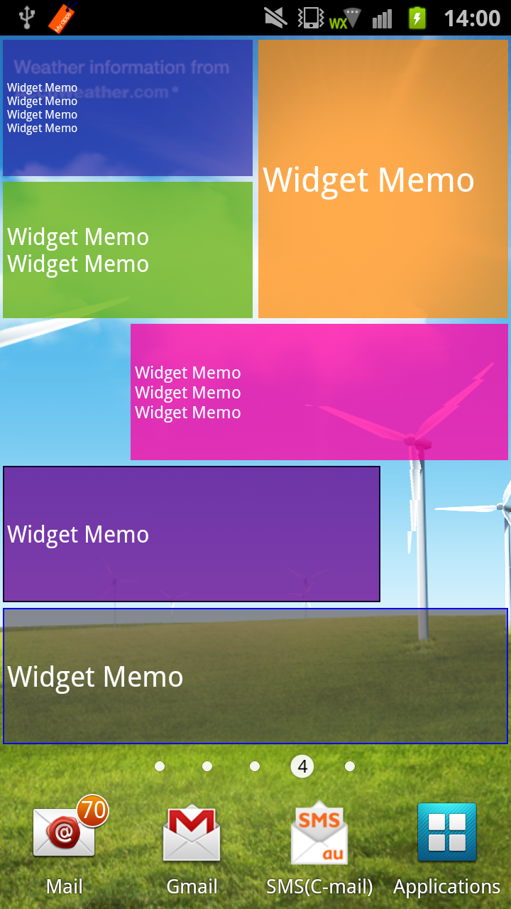 Android application Widget Memo Paid version screenshort