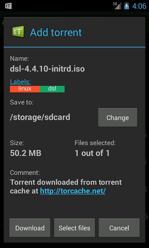 tTorrent - Torrent Client App - screenshot