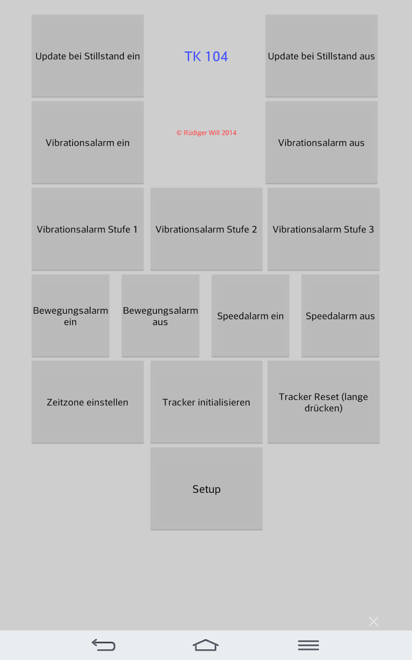 TK 104 SMS Codes versenden Screen 2