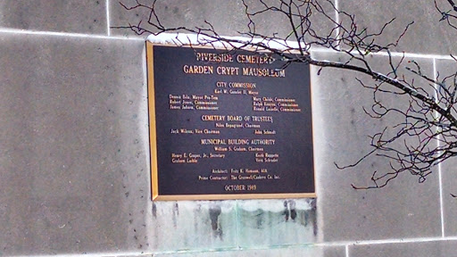 Garden Crypt Mausoleum Dedication Plaque