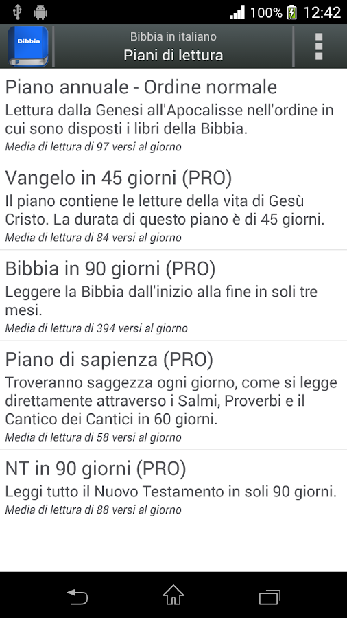 Bibbia in italiano CEI - screenshot