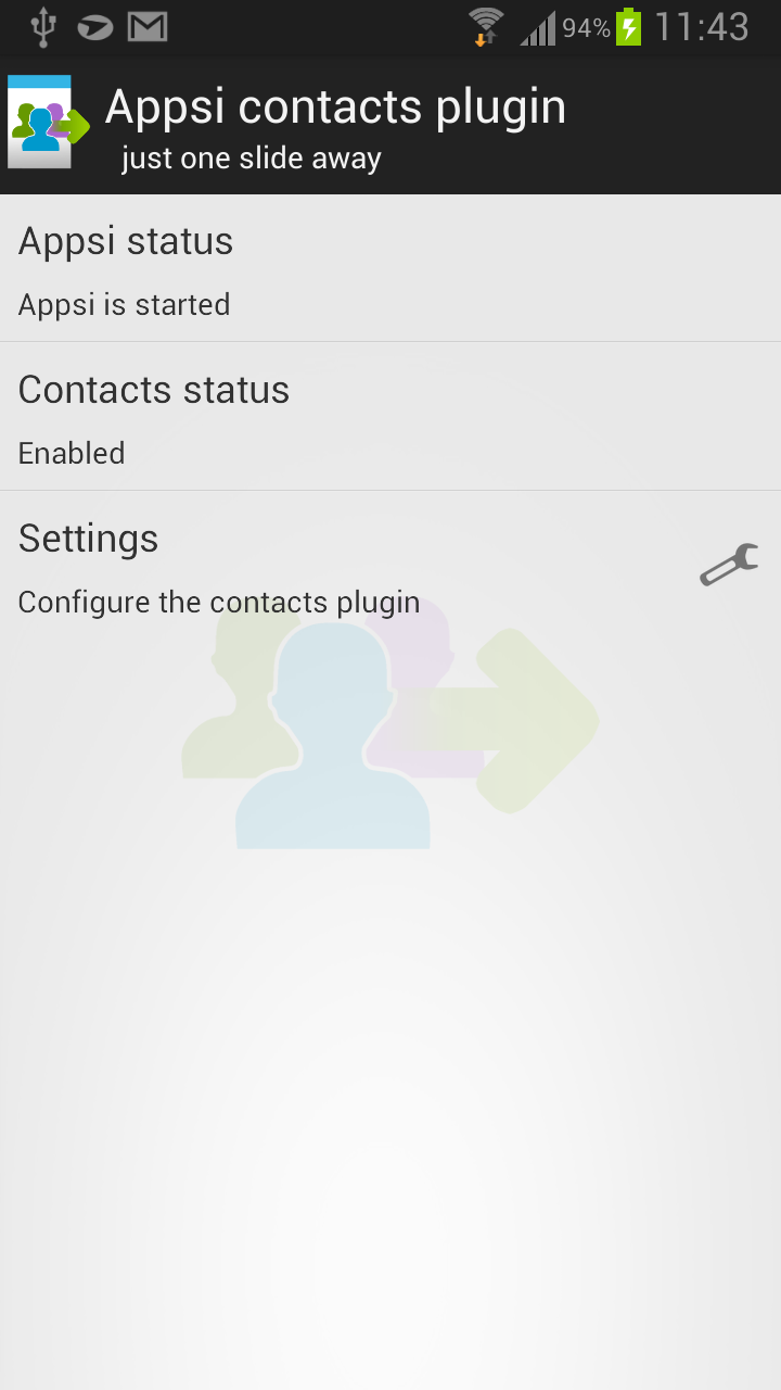 Appsi Contacts plugin Screen 2