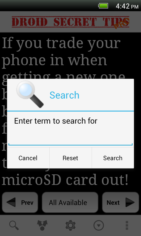 Droid Secret Tips Pro Screen 3