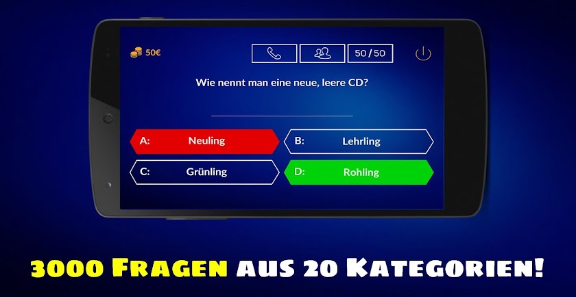 Millionär Quiz 2015 - Deutsch Screen 1