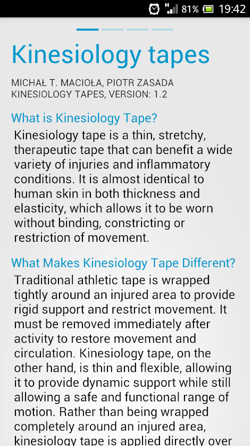 Android application Kinesiology Tape screenshort