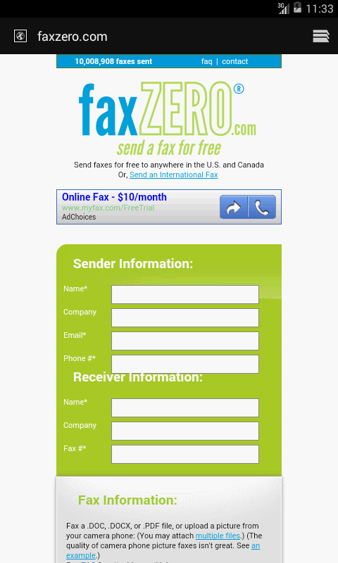 Print Fax Screen 2