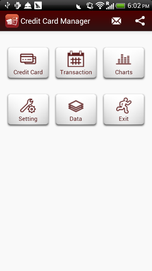 Android application Credit Card Manager screenshort