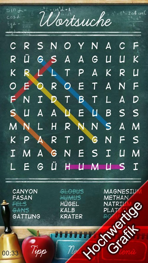 Android-Anwendung Free Word Search Puzzles Screenshot