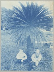 Anton en Piet onder sagopalm. (Tourtonne)