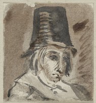 Landschap met poort en aanlegplaats voor schepen