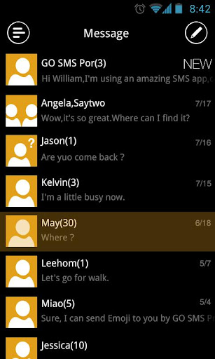 GO SMS Pro WP8 Orange theme