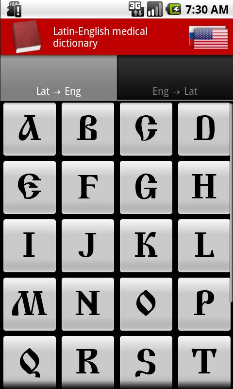 Android application Latin medical terms dictionary screenshort