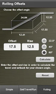 Pipe Offset Calculator - screenshot thumbnail