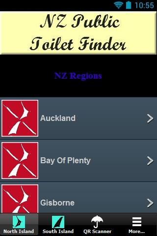 Android application NZ Public Toilet Finder. screenshort