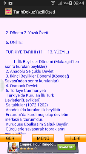 【免費教育App】Tarih 9 Yazılı Özeti-APP點子