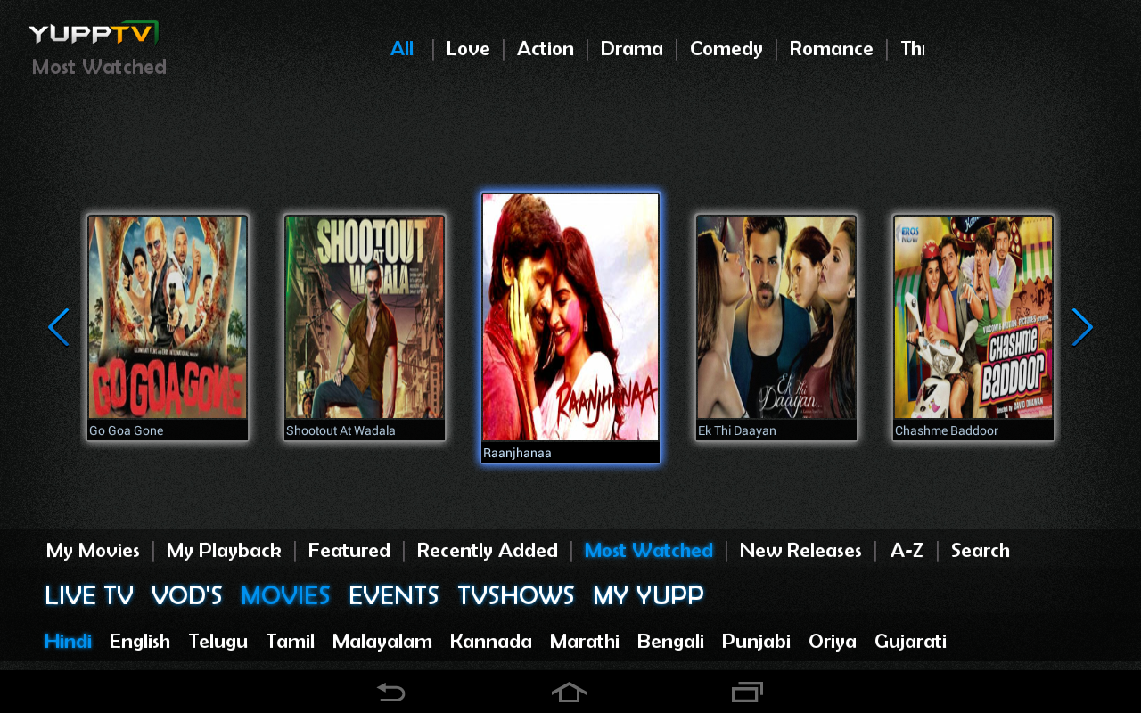 YuppTV Indian Mobile Live TV Android Apps on Google Play