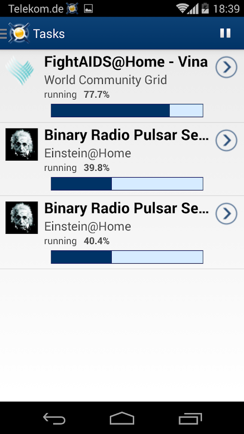Android application BOINC screenshort