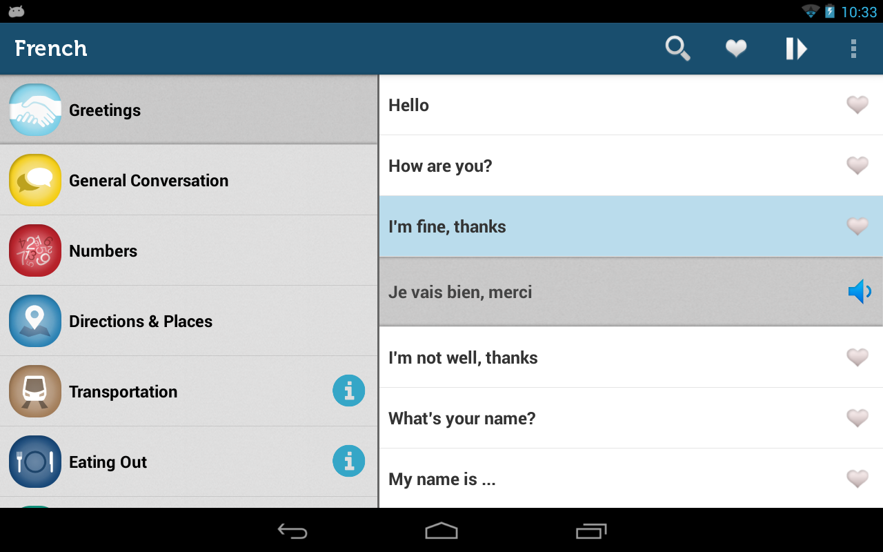 learn french phrasebook pro is an easy to use mobile french phrasebook ...
