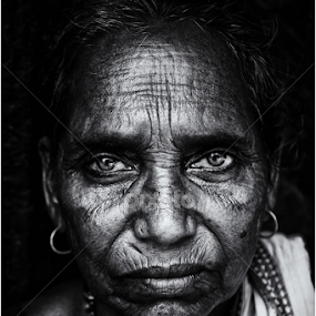 A Native Innocence by Rudra Roy Chowdhury - Black & White Portraits & People