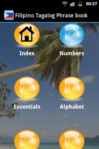 Filipino Tagalog Phrase book Screen 1