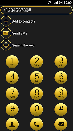 exDialer Dark-Gold theme