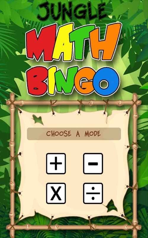 Android application Jungle Math Bingo screenshort