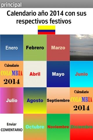 Calendario 2 Festivos Colombia