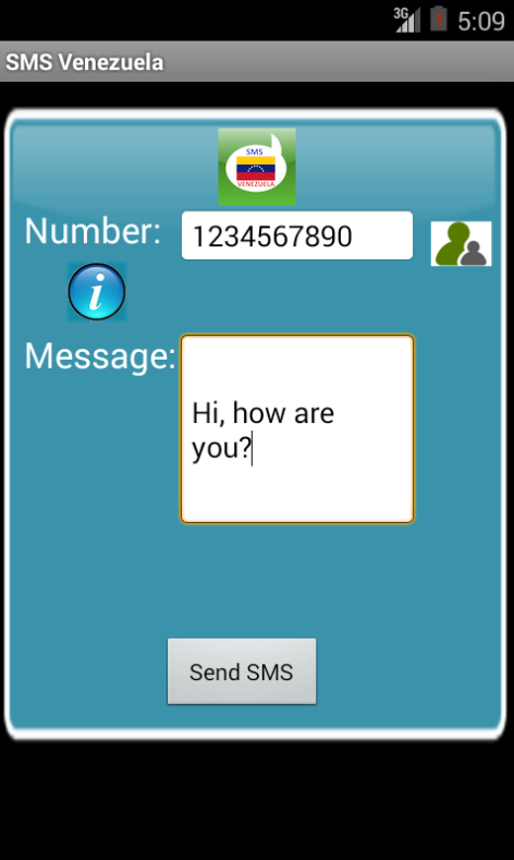Free SMS Venezuela Screen 1