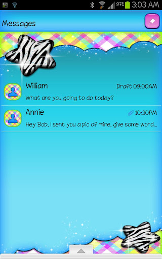 【免費個人化App】GO SMS - Zebra Star Skies 4-APP點子