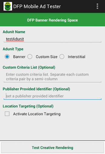 DFP Mobile Ad Tester