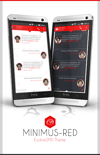 【免費個人化App】EvolveSMS Theme - Minimus Red-APP點子