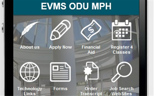 EVMS ODU MPH Program Screenshots 2