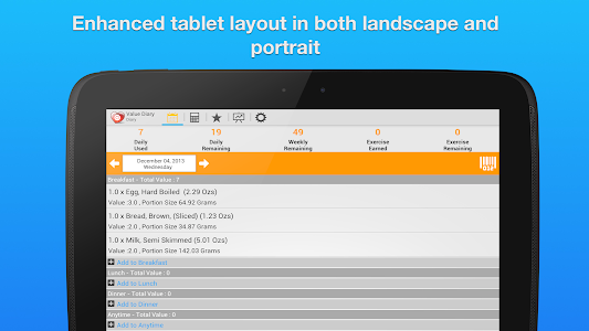 Screenshot Value Diary Plus Wt Watchers v5.3.1