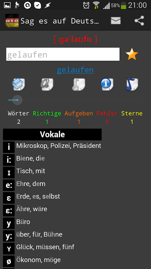 Android application Sag es auf Deutsch (pro) screenshort