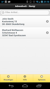 Android-Anwendung Address Book - Quick Navigate Screenshot