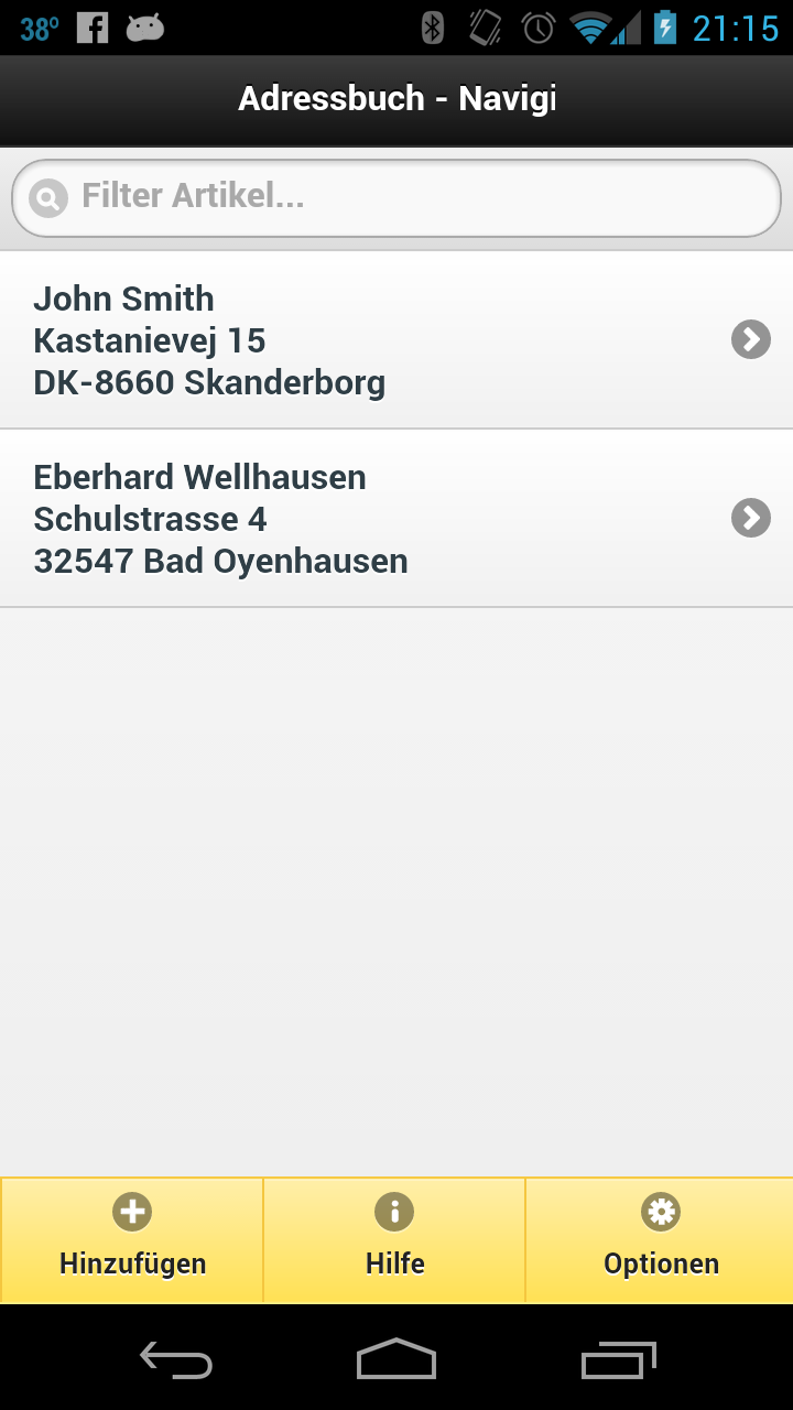 Android application Address Book - Quick Navigate screenshort