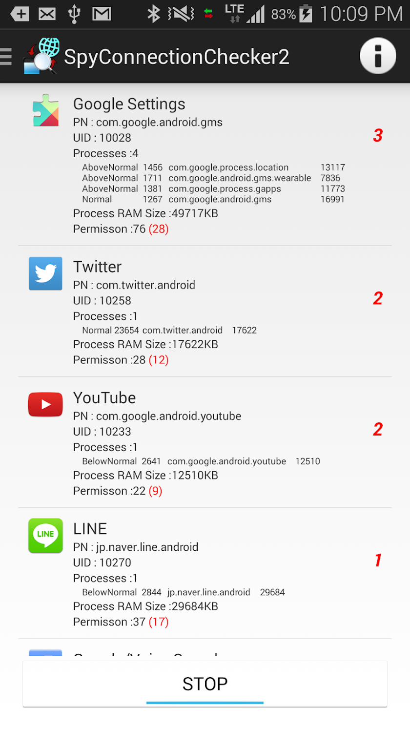 SpyConnectionChecker2 Screen 1