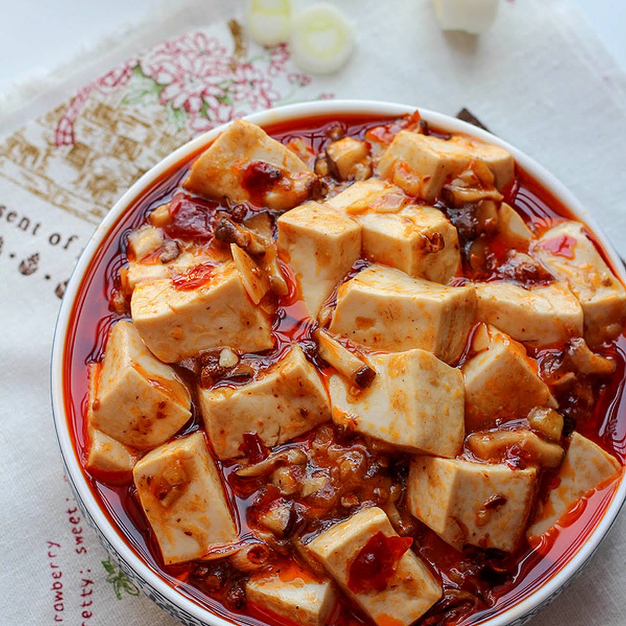 Vegetarian Mapo Tofu  in the manner of Mushrooms
