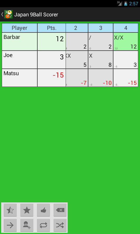 Android application Japan 9Ball Scorer screenshort