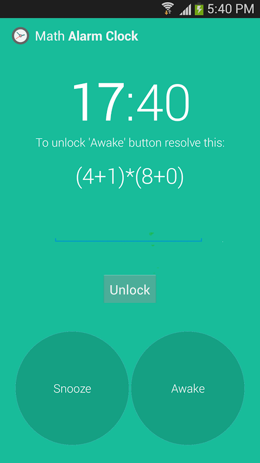    Math Alarm Clock- screenshot  