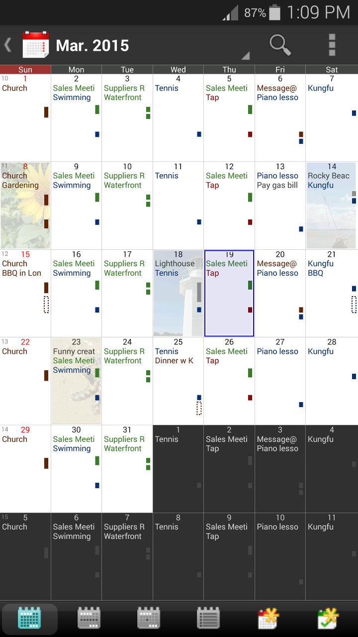 vcCalendar Screen 2