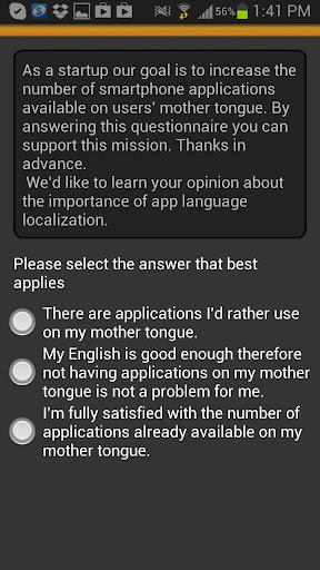 Application Language Survey