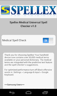 Spellex Medical Spell Checker Screen 2