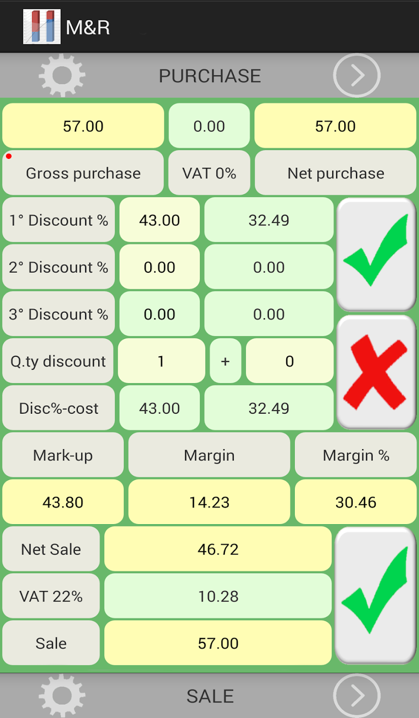 M&amp;R Margin and Mark-up Screen 1