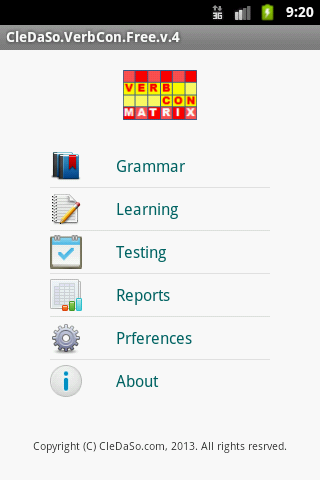 Spanish VerbConjugation Matrix