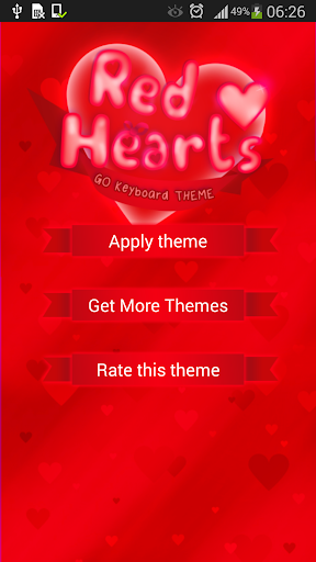GO Keyboard Red Hearts Theme