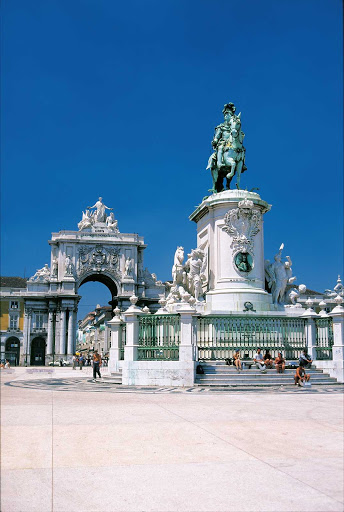 Commerce-Square-Lisbon-Portugal-1 - Praça do Comércio (Commerce Square) in Lisbon, Portugal, as seen from the Tower of St. Vincent.